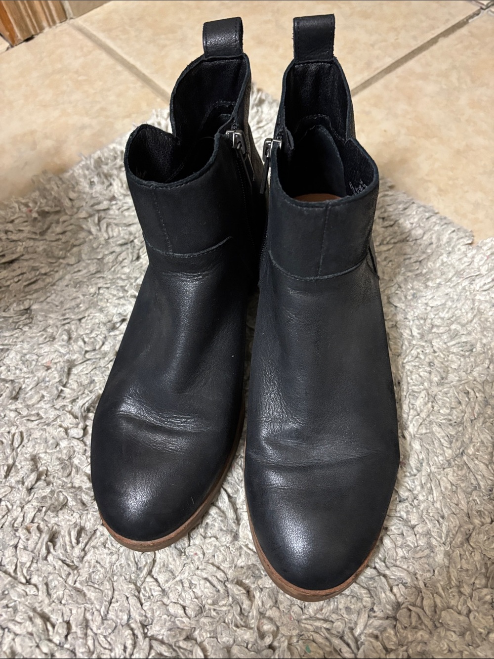 Lucky Brand Black Leather Ankle Booties